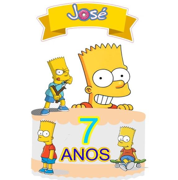 Topo de Bolo Bart Simpsons