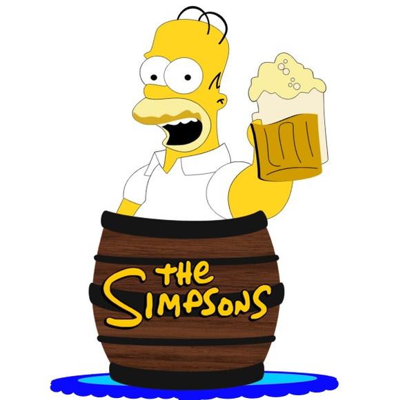 Topo de Bolo Homer no Barril