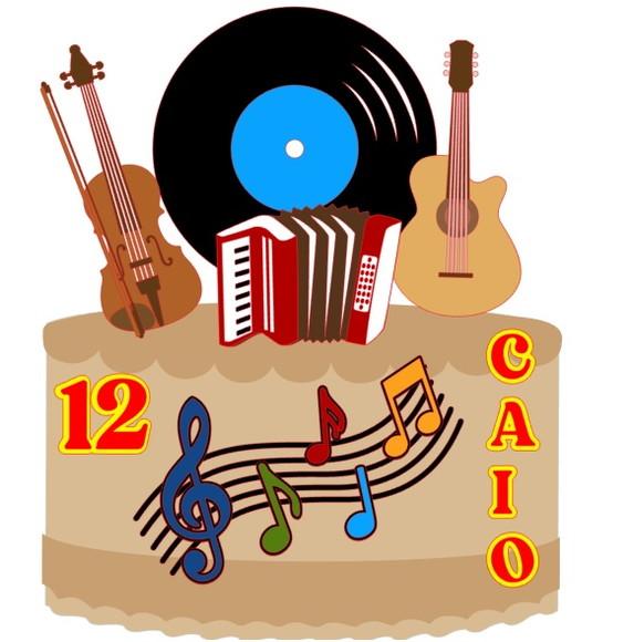 Topo de Bolo Instrumentos Musicais