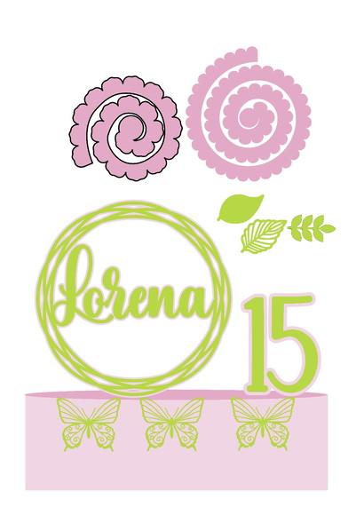 Topo de Bolo Circular 15 Anos
