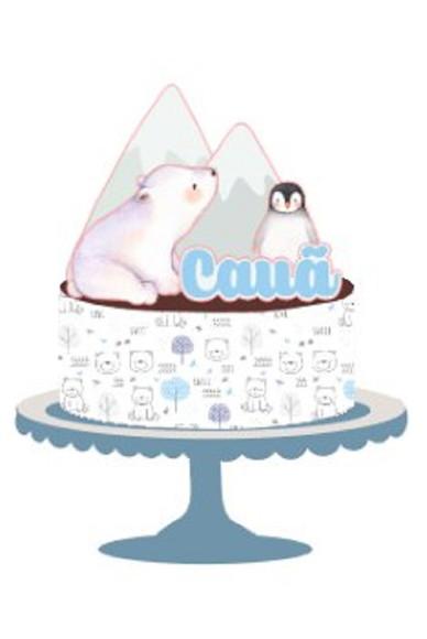 Cake Topper Urso Polar