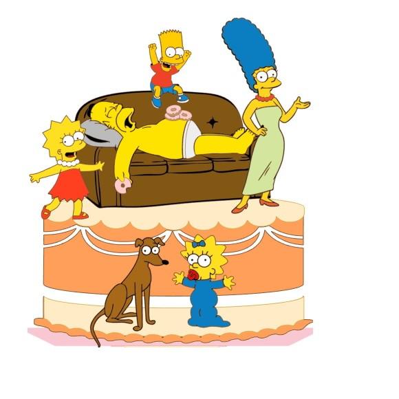 Topo de Bolo os Simpsons