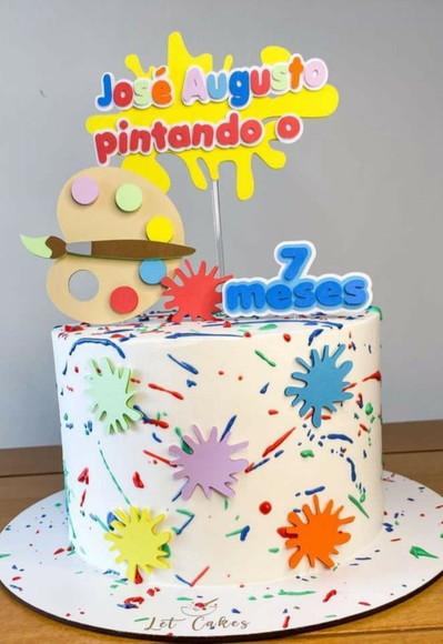 Topo de Bolo Pintando o Sete