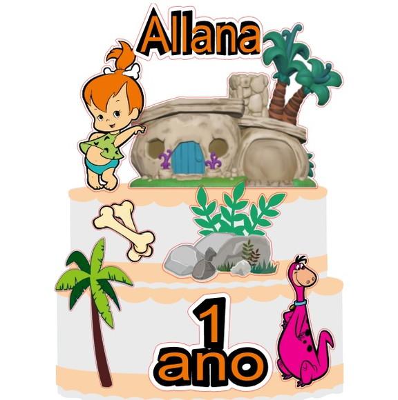 Topo de Bolo Pedrita com Casa