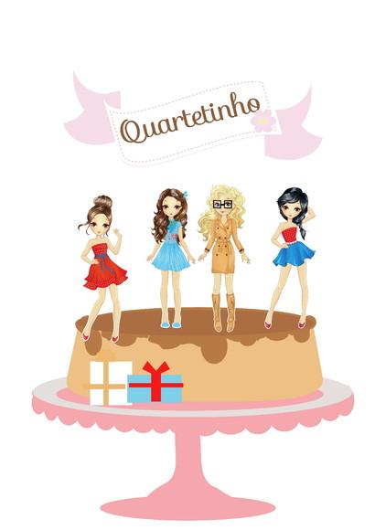 Topo de Bolo 4 Amigas