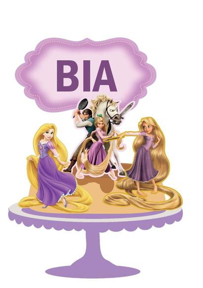 Topo de Bolo Rapunzel Enrolados