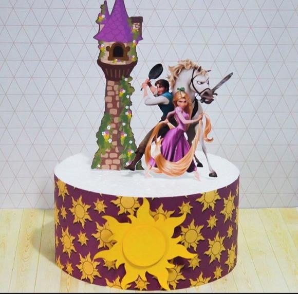 Topo de Bolo Rapunzel Enrolados 2