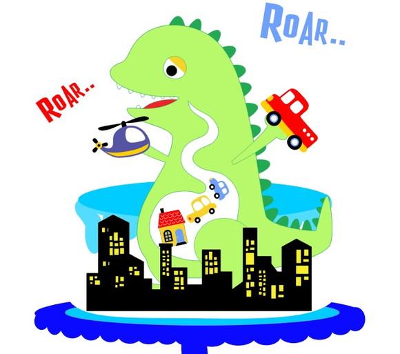 Topo de Bolo Dino Cidade