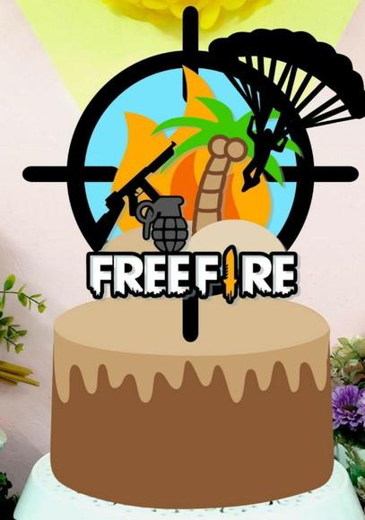 Topo de Bolo Shaker Free Fire