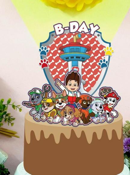 Topo de Bolo Shaker Bday Patrulha