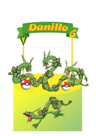 Topo de Bolo Pokémon Rayquaza