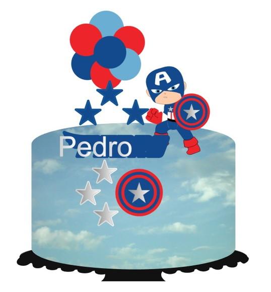 Topo de Bolo Capitão América Cute 2