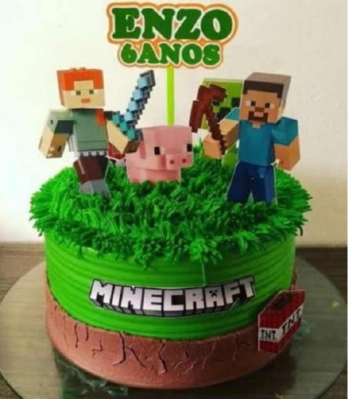 Topo de Bolo Minecraft 4