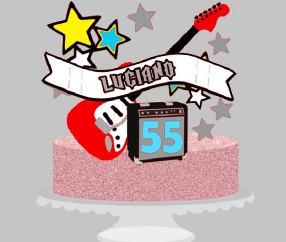 Topo de Bolo Rock In Roll 2