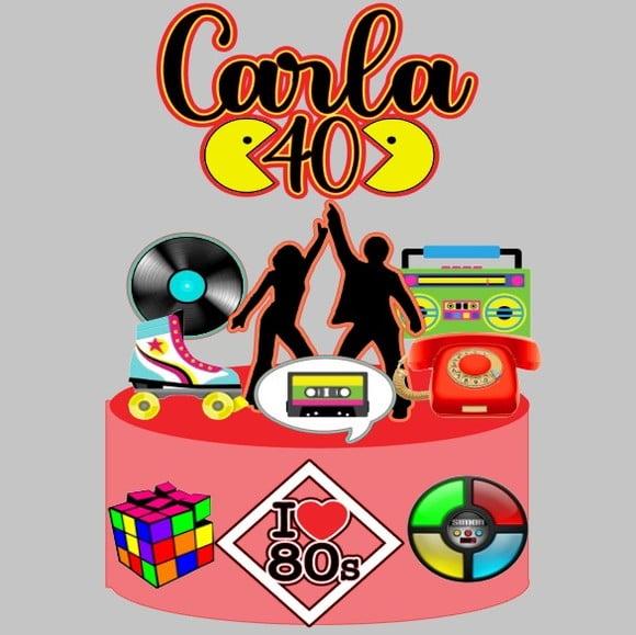 Topo de Bolo Anos 80