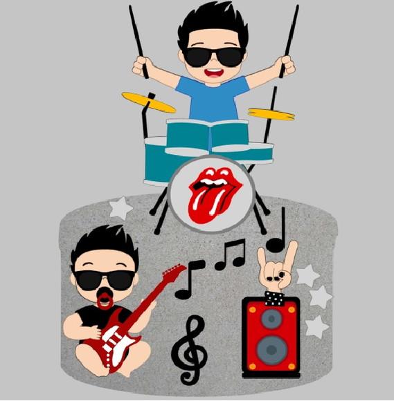 Topo de Bolo Irmãos do Rock