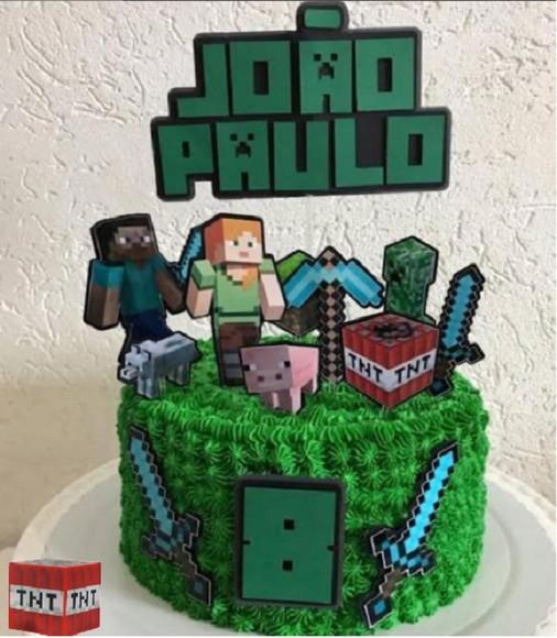 Topo de Bolo Minecraft 3