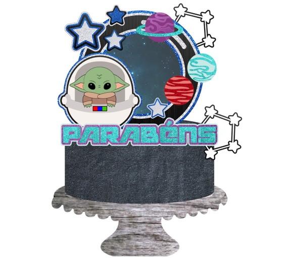 Topo de Bolo Yoda Cute