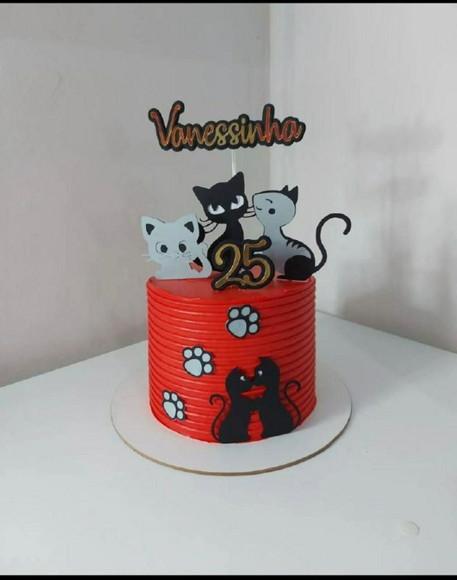 Topo de Bolo Gatinhos Amigos