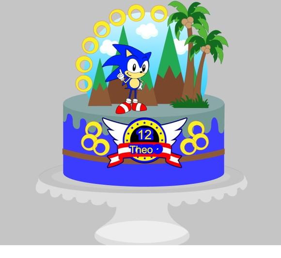 Topo de Bolo Sonic 6