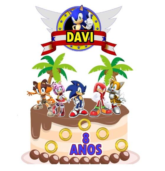 Topo de Bolo Sonic 5