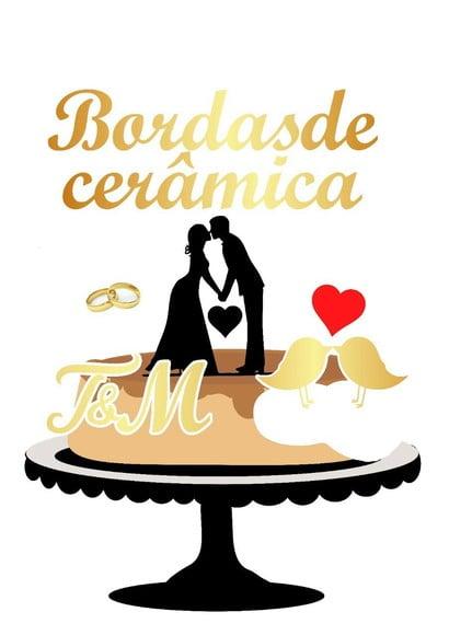 Topo de Bolo Bodas de Cerâmica