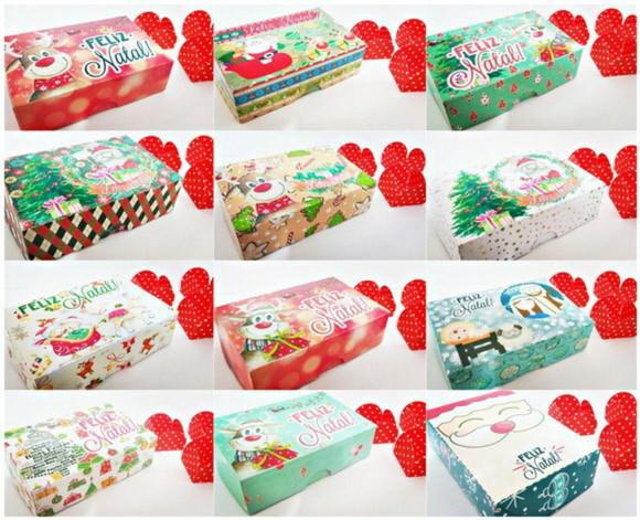 Caixas Natalinas 6 Doces com Cola