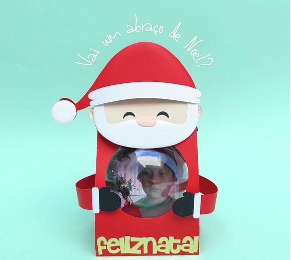 Caixa Bola Papai Noel Molde Limpo
