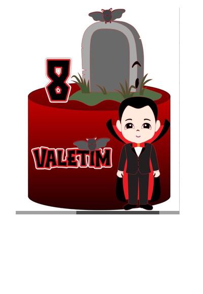Topo de Bolo Halloween Drácula
