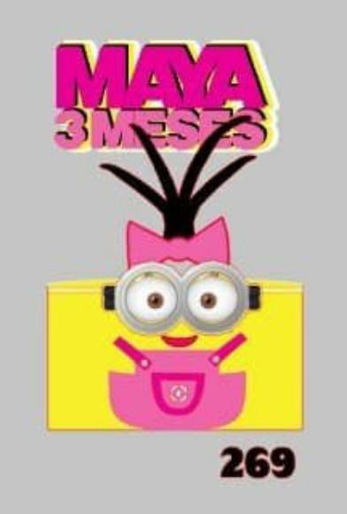 Topo de Bolo Minions Rosa