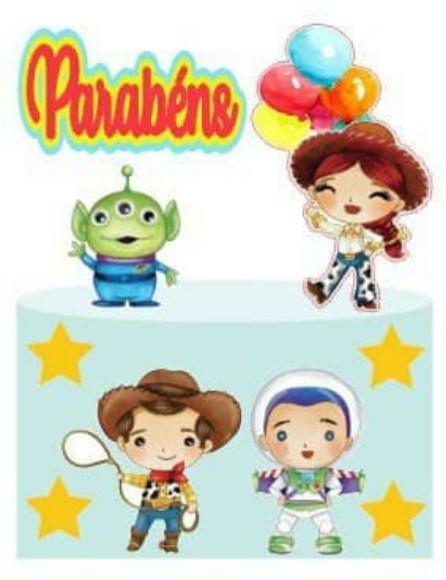 Topo de Bolo Toy Story Aquarela