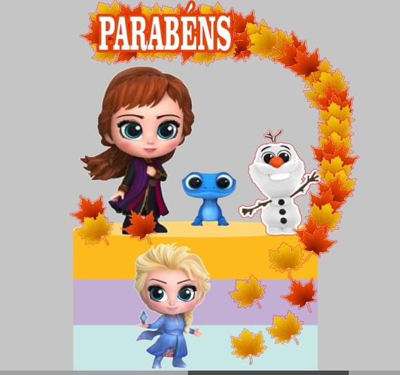 Topo de Bolo Frozen Cute
