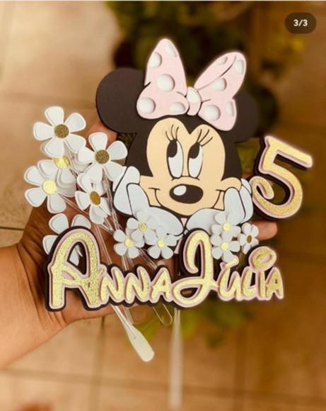 Topo de Bolo Minnie em Camadinhas
