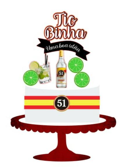 Topo de Bolo Cachaça 51