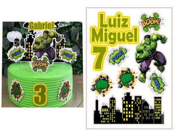 Topo de Bolo Incrível Hulk