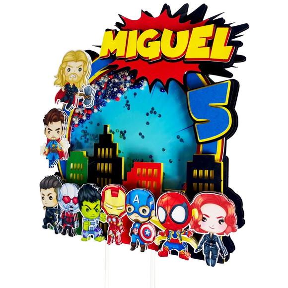 Topo de Bolo Vingadores Shaker