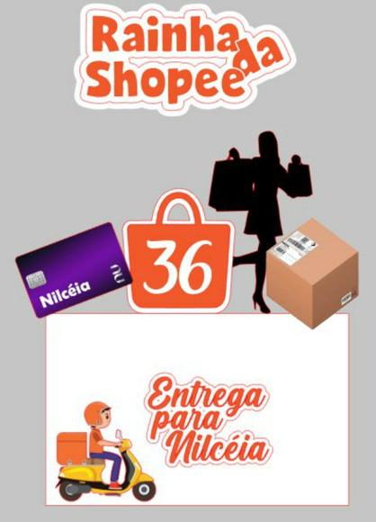 Topo de Bolo Rainha da Shopee