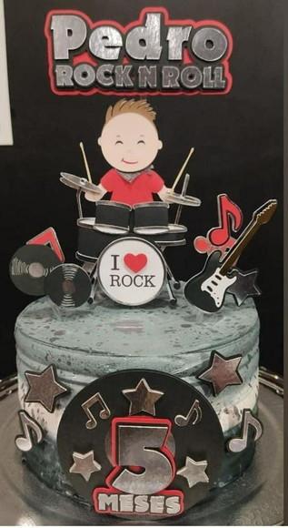Topo de Bolo I Love Rock