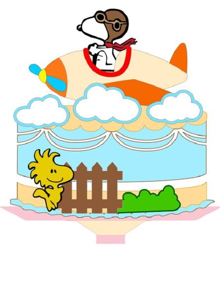 Topo de Bolo Snoopy Aviador