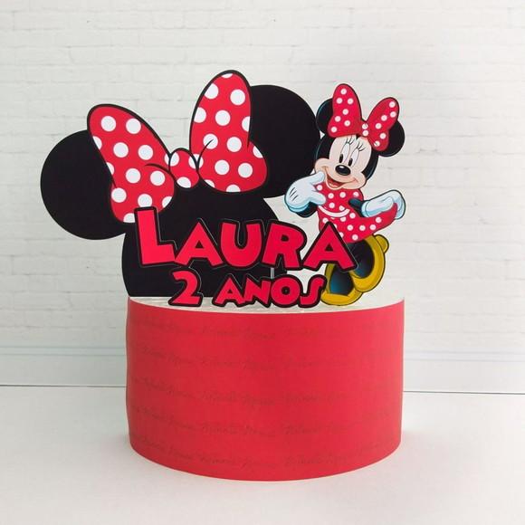 Topo de Bolo Minnie Vermelha 2