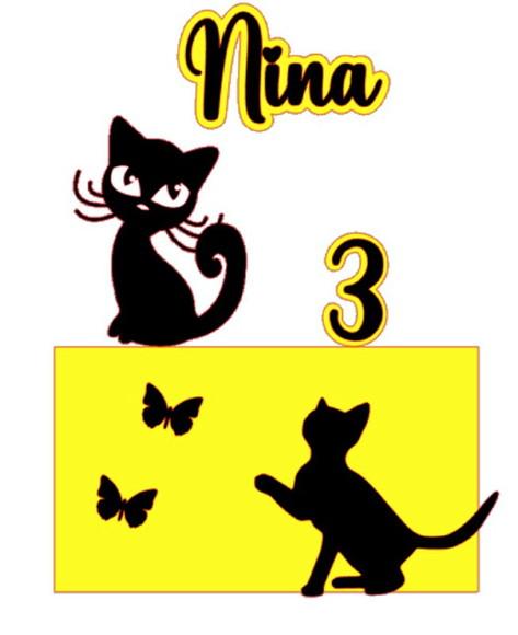 Topo de Bolo Gata Gatinhas