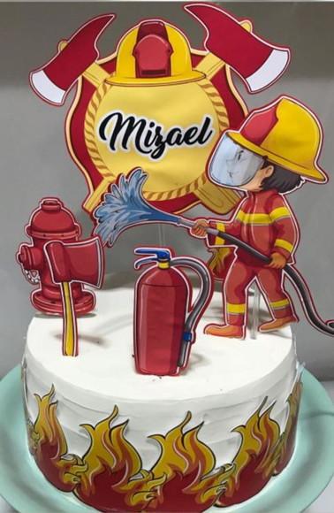 Topo de Bolo Bombeiro