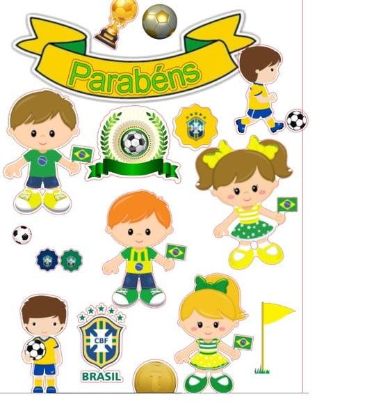 Topo de Bolo Brasil na Copa