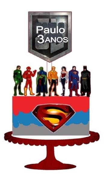 Topo de Bolo Liga da Justiça 3
