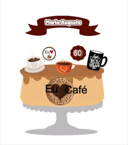 Topo de Bolo Amo Café