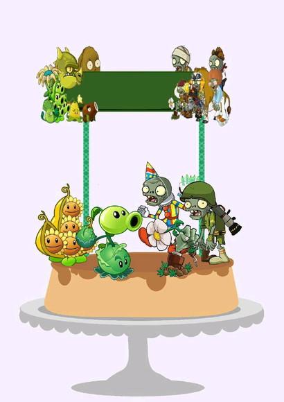 Topo de Bolo Plants Vs Zombie