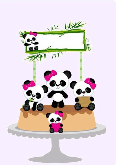 Topo de Bolo Panda