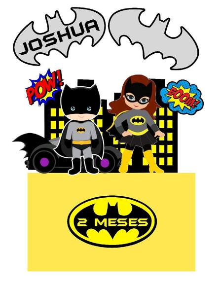 Topo de Bolo Batman e Batgirl
