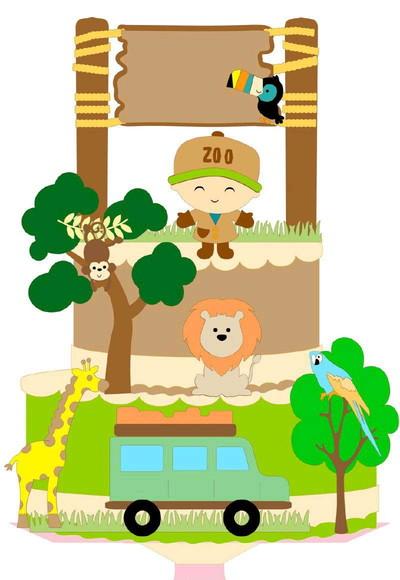 Topo de Bolo Safari