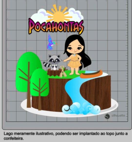 Topo de Bolo Pocahontas